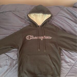 Champion Black Sweatshirt Hoodie Iconic Design